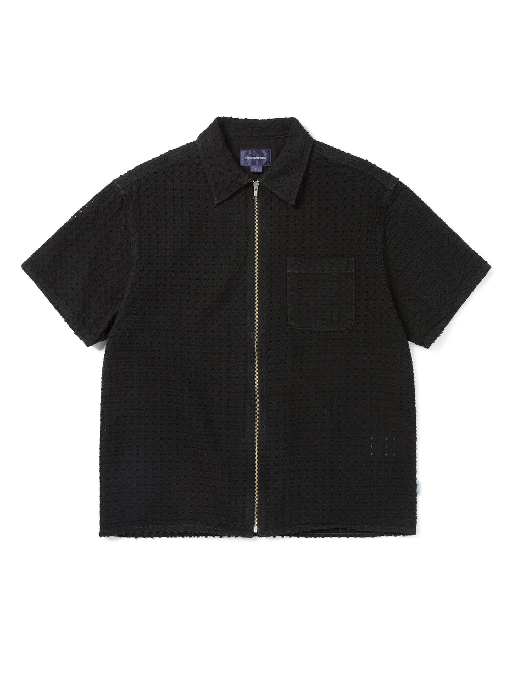 Damaged Denim Zip S/S Shirt