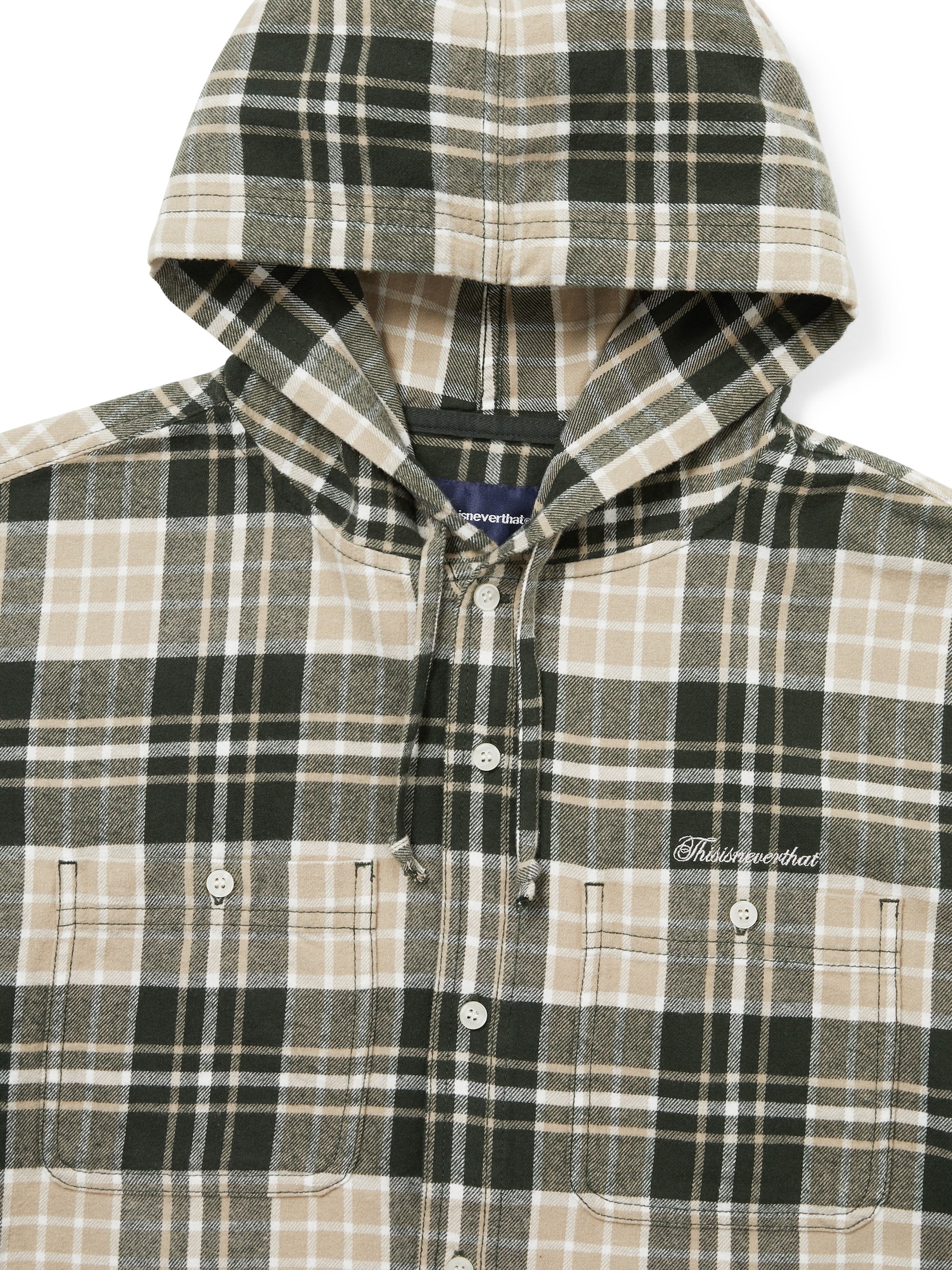 Flannel Hooded Check Shirt