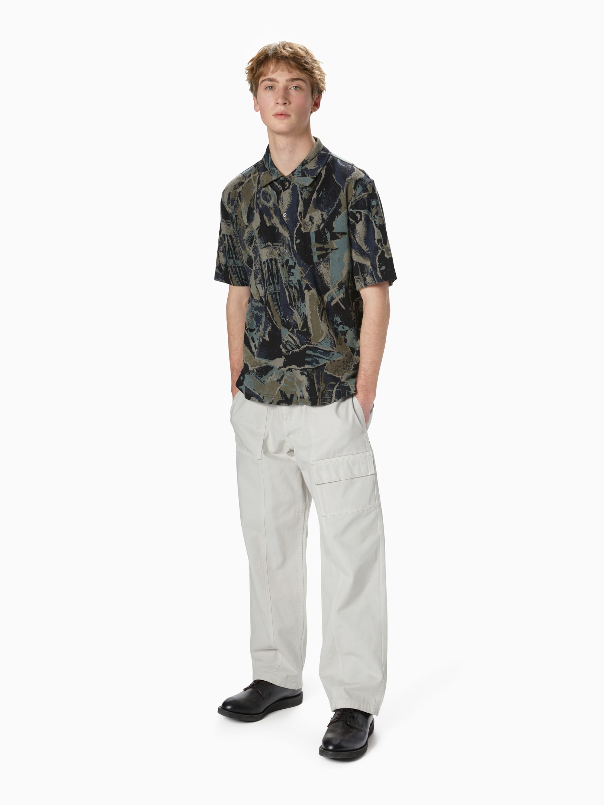 Jacquard Pattern Button Up Top