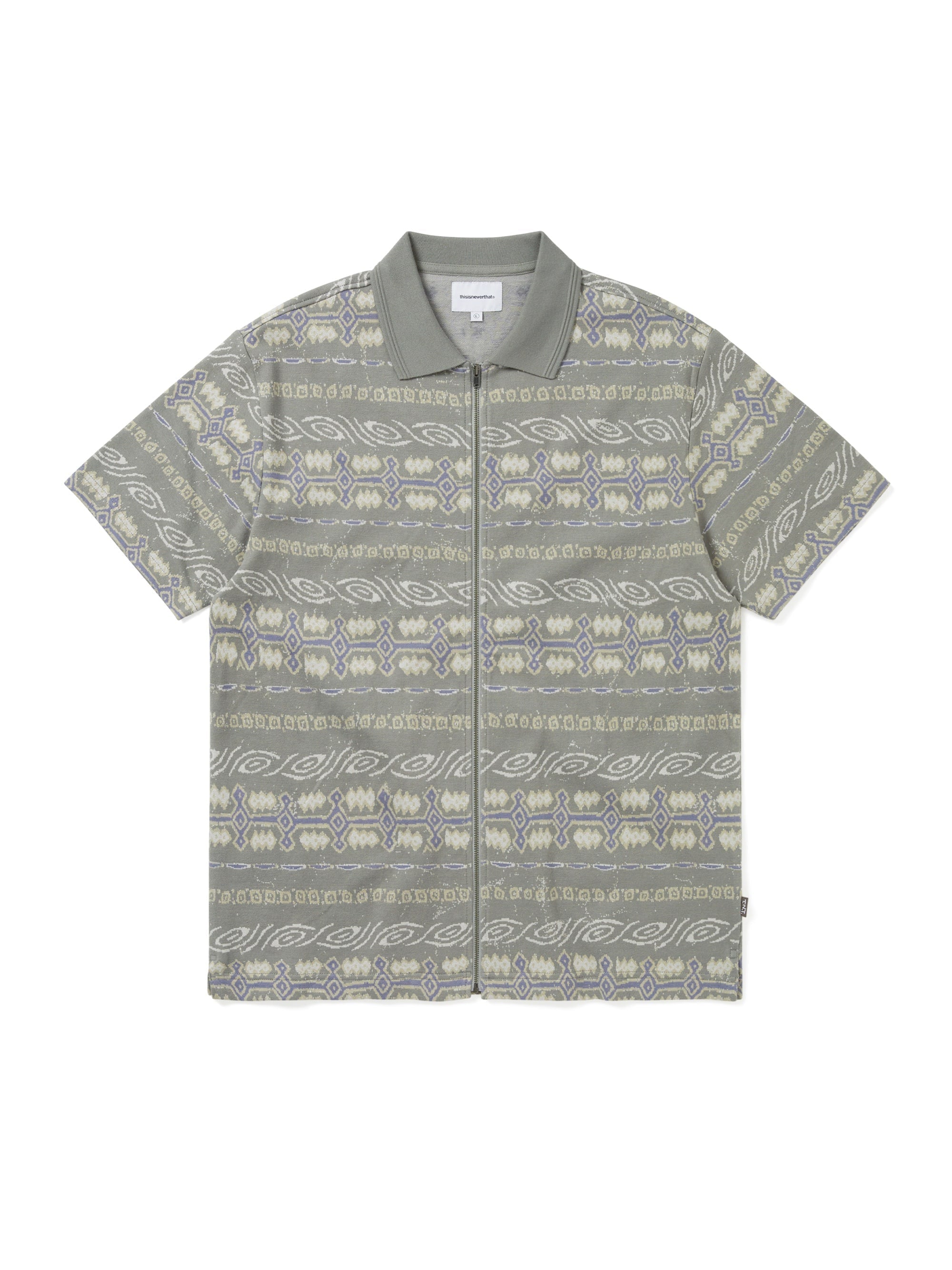 Jungle Jacquard Zip Up Top