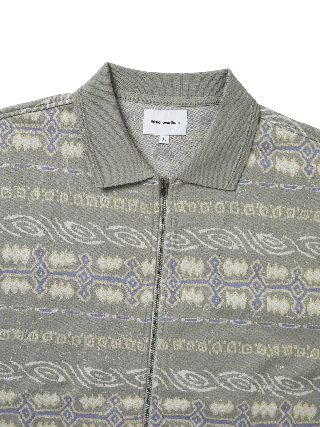 Jungle Jacquard Zip Up Top