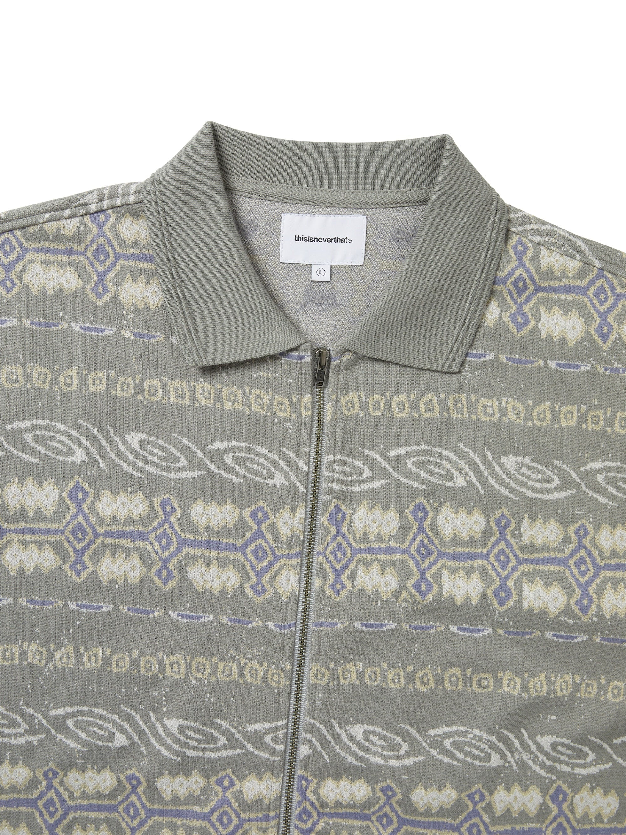Jungle Jacquard Zip Up Top