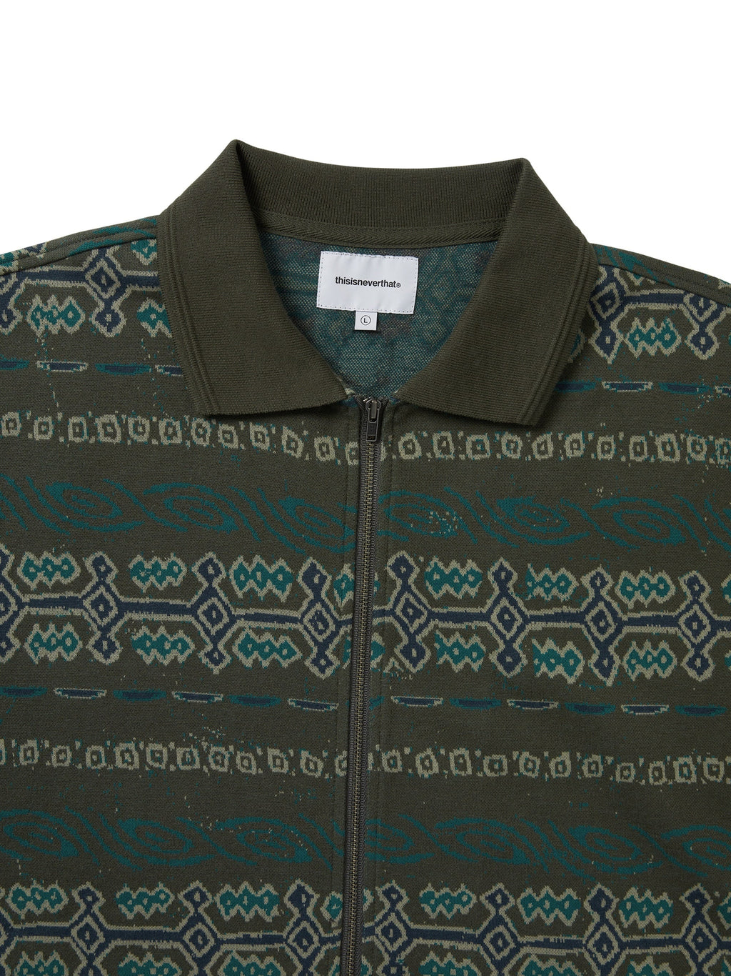 Jungle Jacquard Zip Up Top