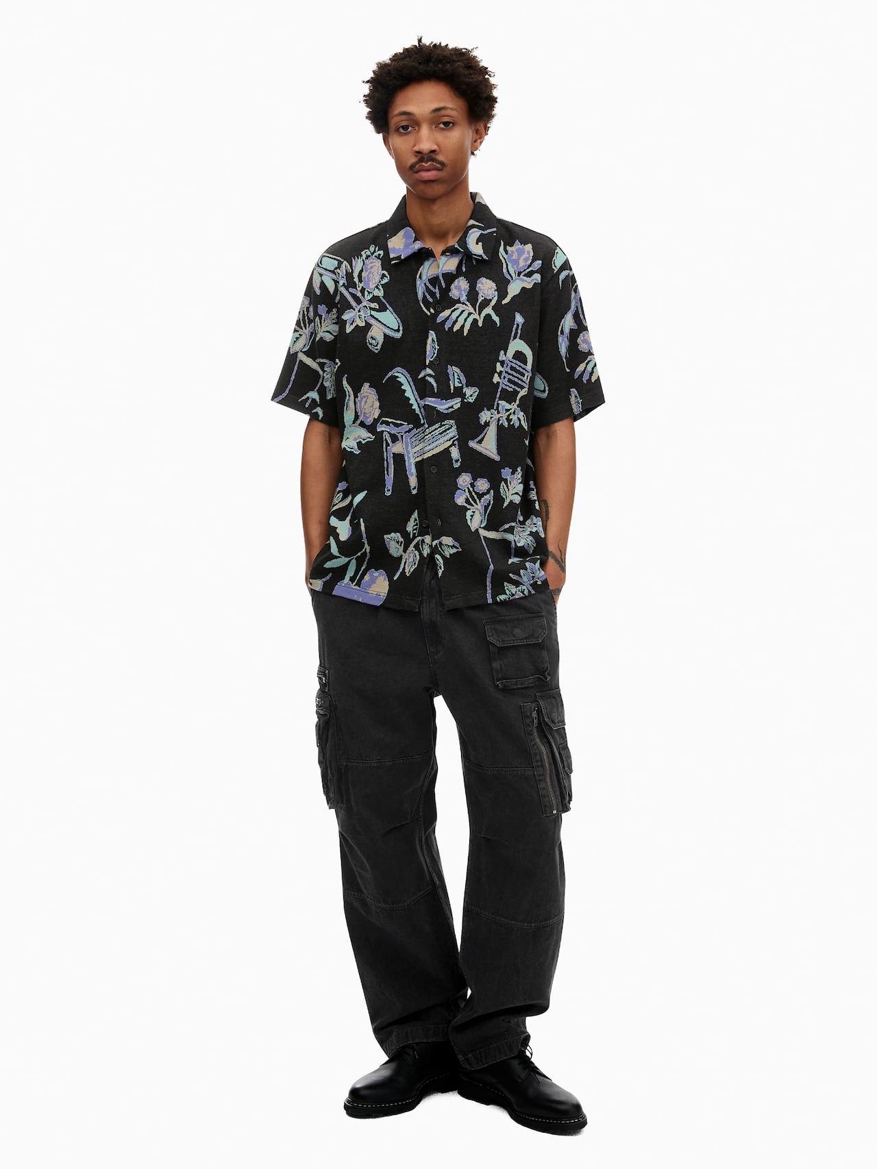 Object Jacquard Button Up Top