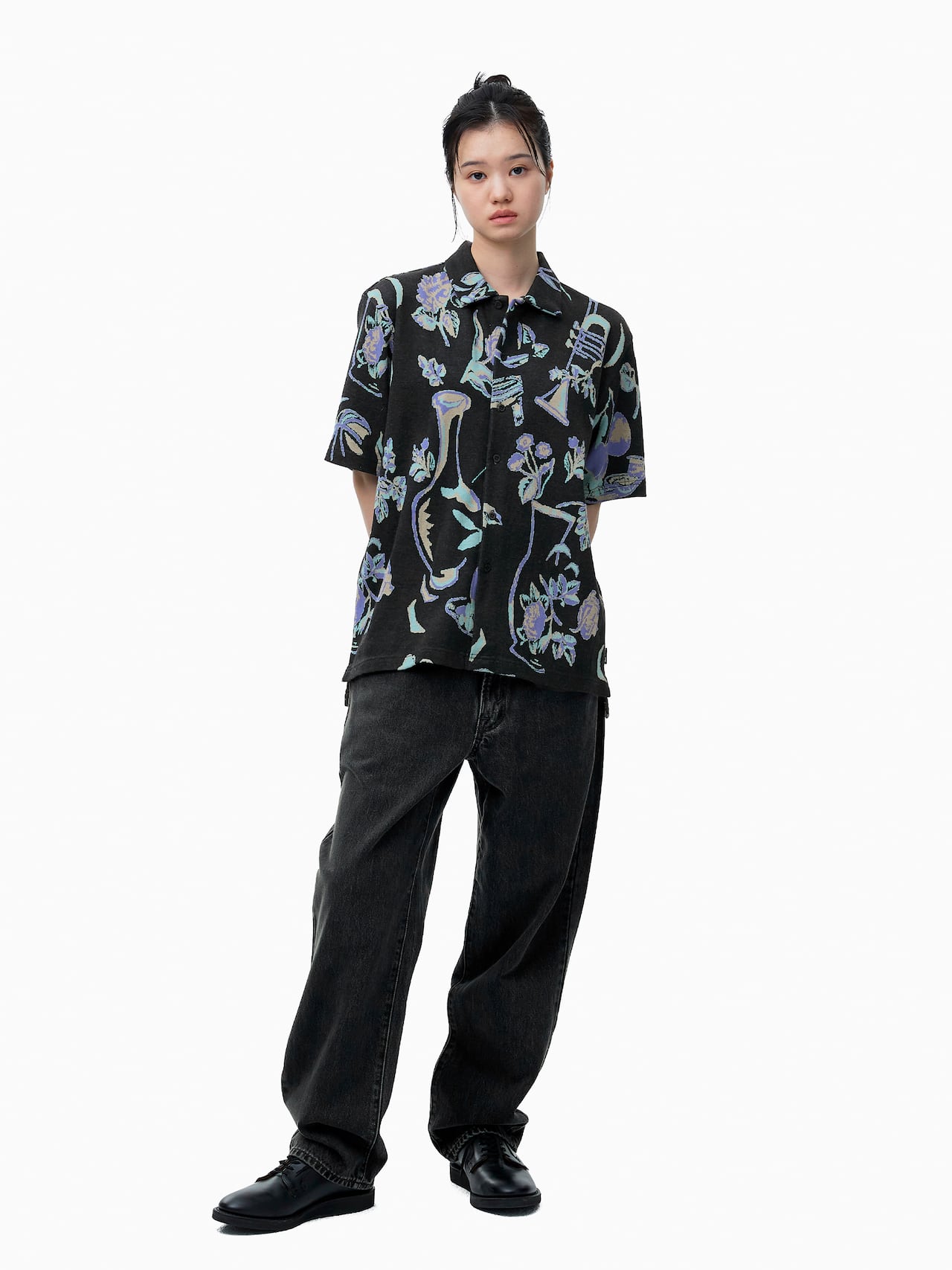 Object Jacquard Button Up Top