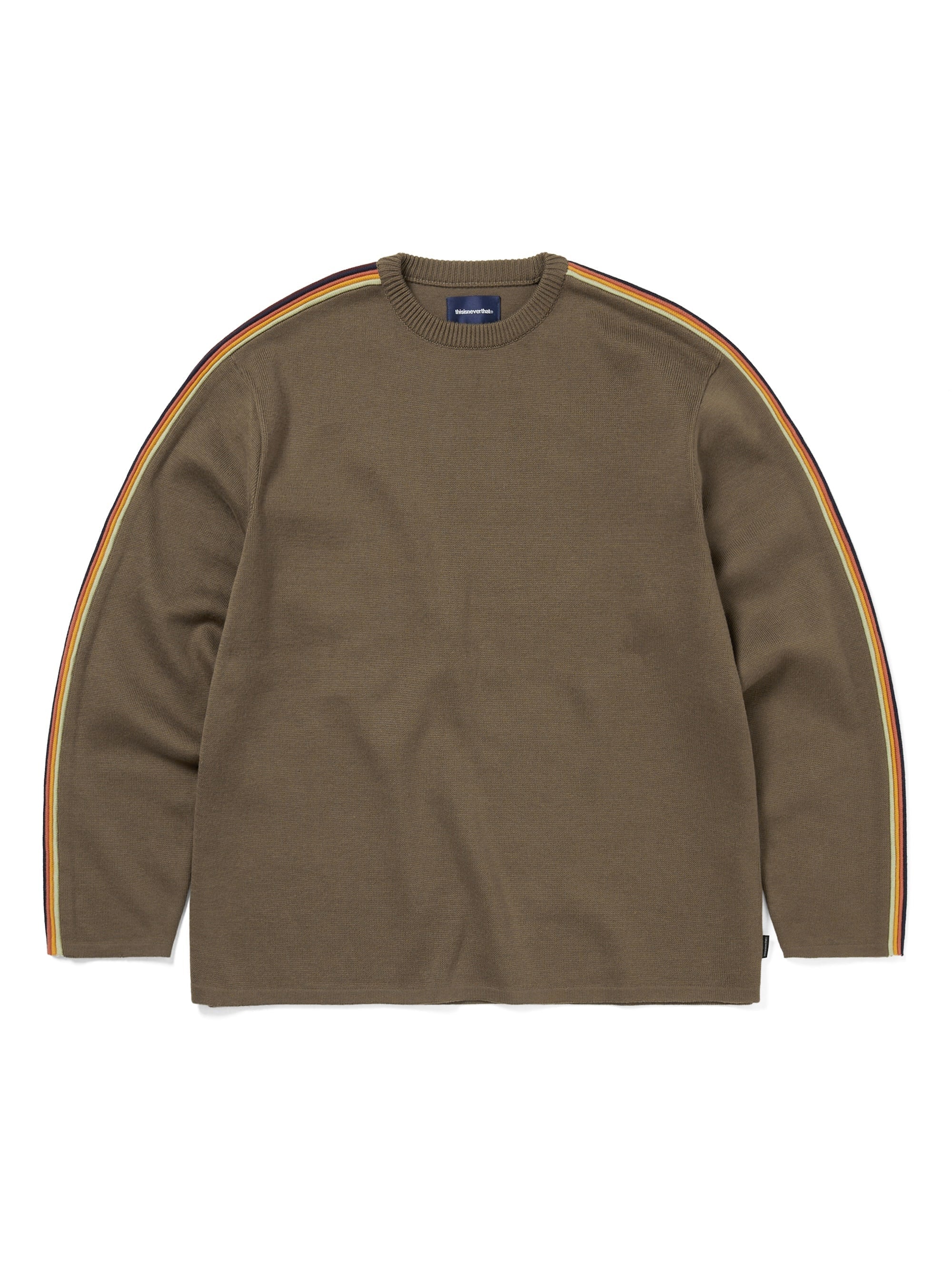Striped Sleeve Knit Crew