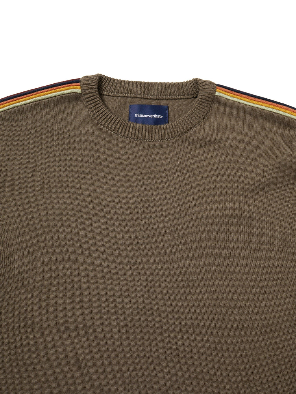 Striped Sleeve Knit Crew