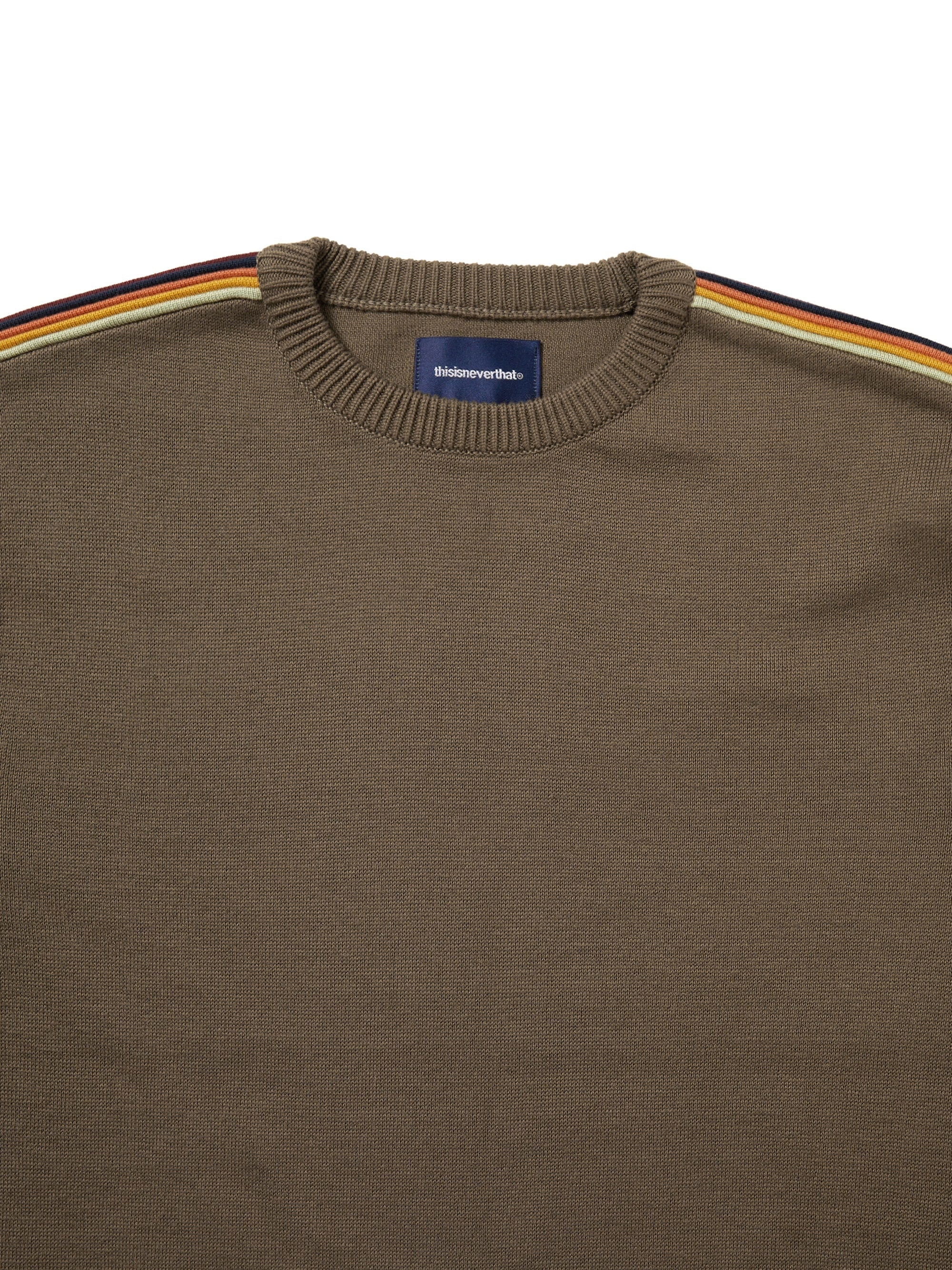 Striped Sleeve Knit Crew