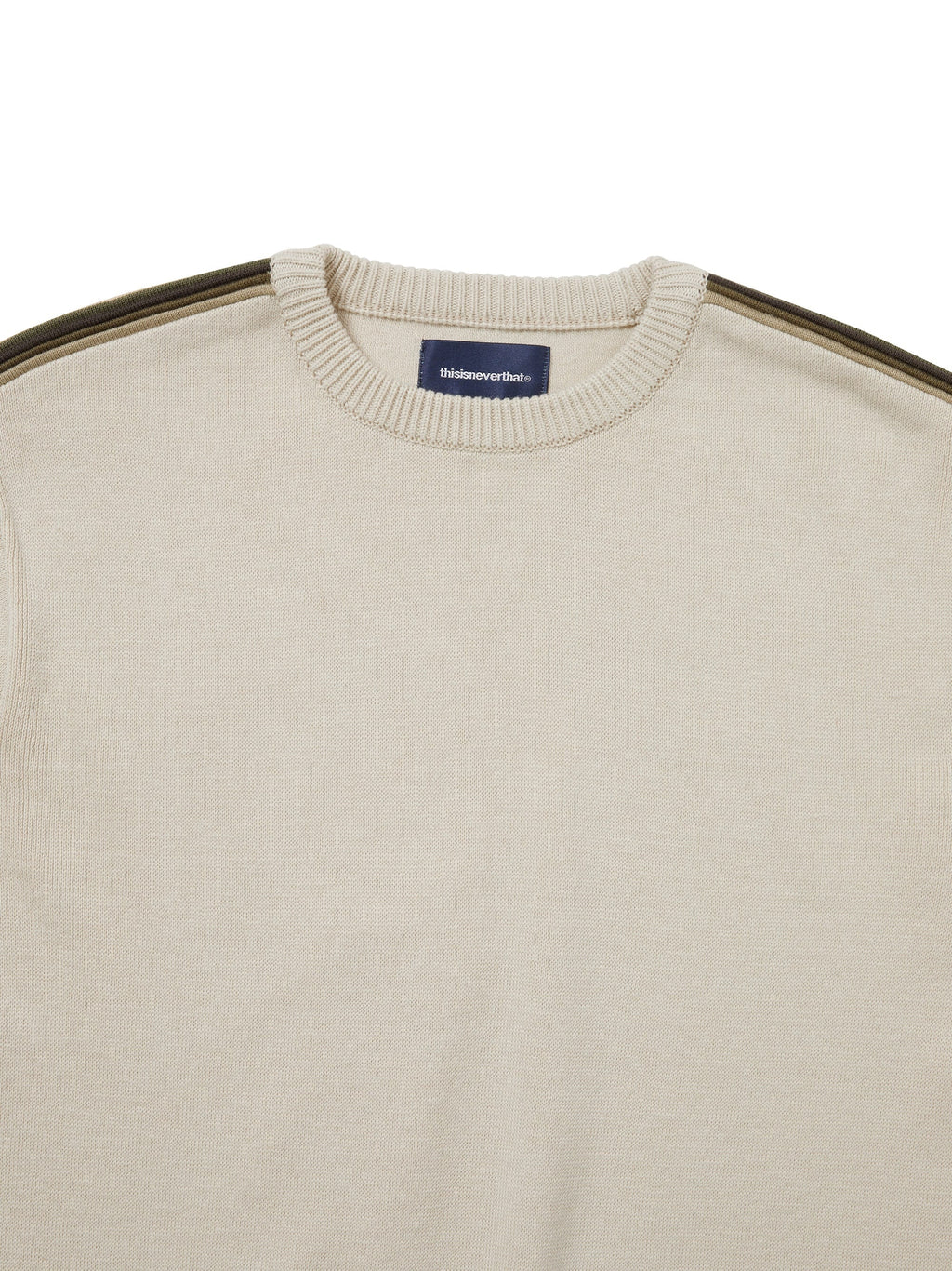 Striped Sleeve Knit Crew