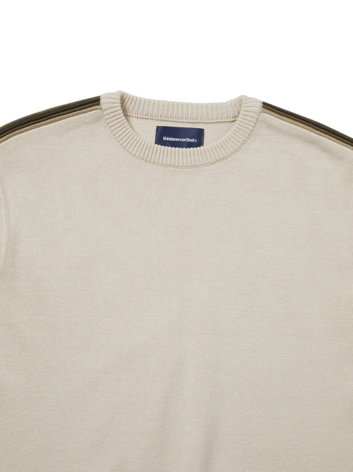 Striped Sleeve Knit Crew