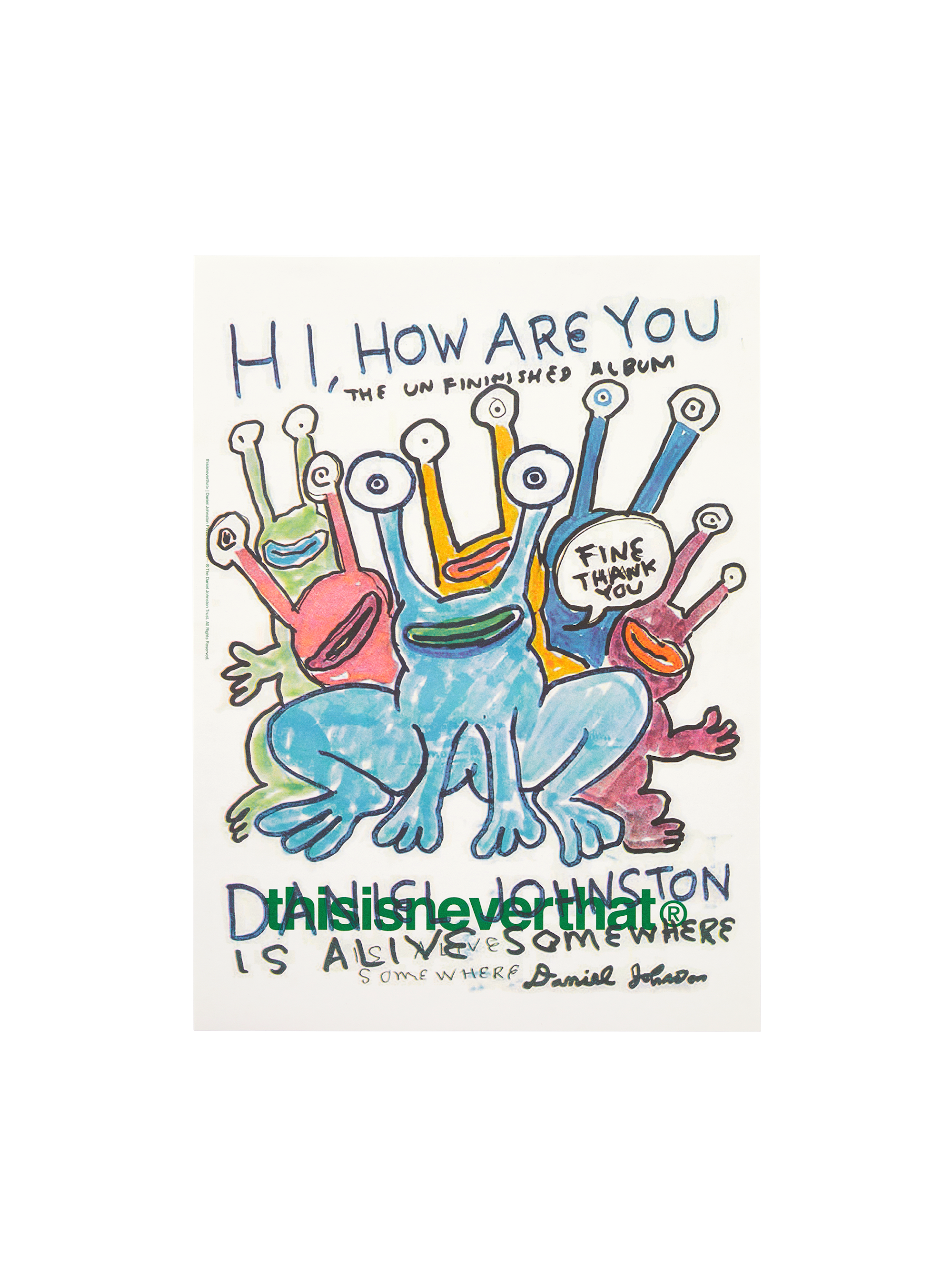 TNT Daniel Johnston Frogs Risograph Poster