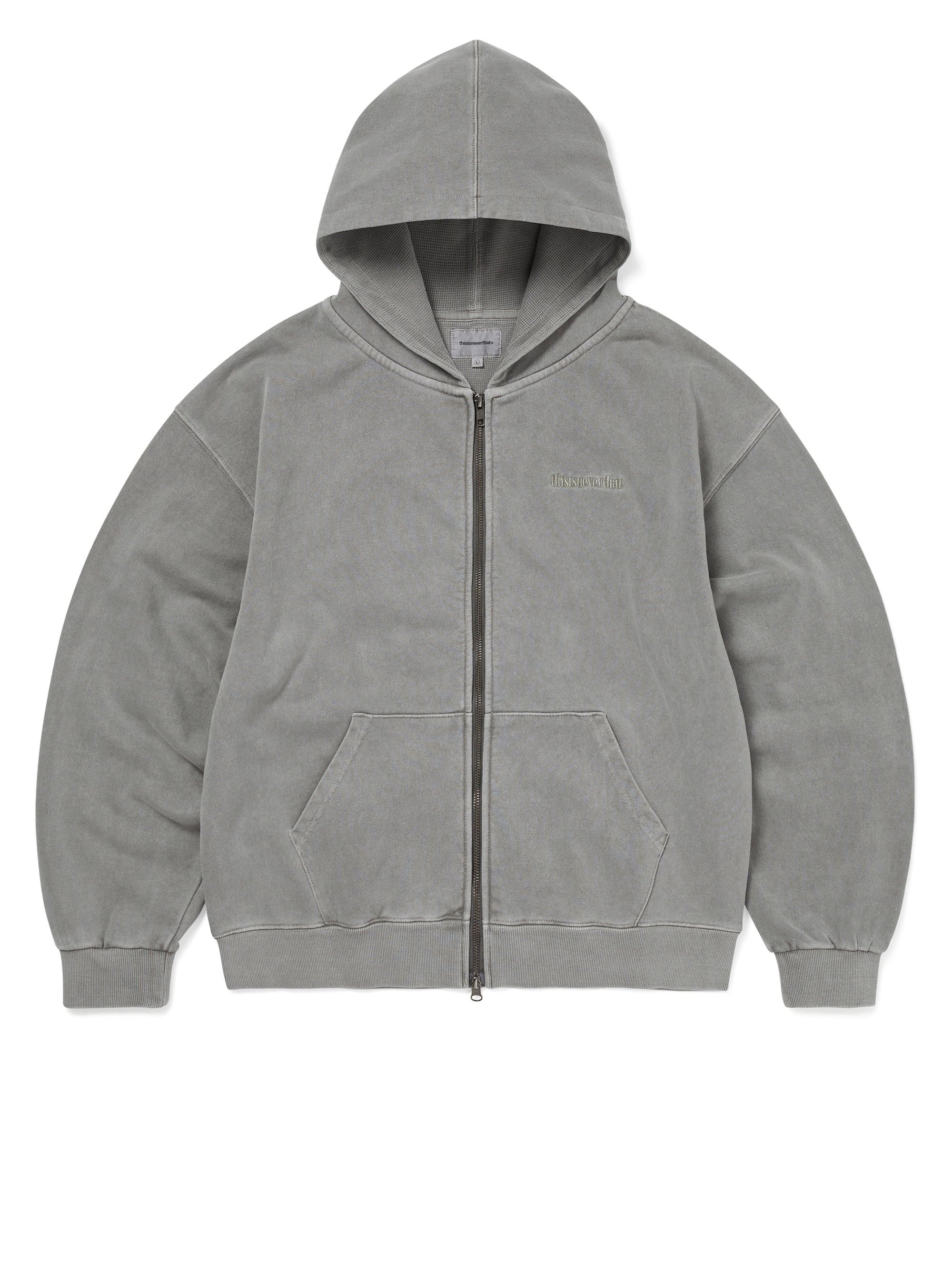 Waffle Lined Zip Up Hoodie