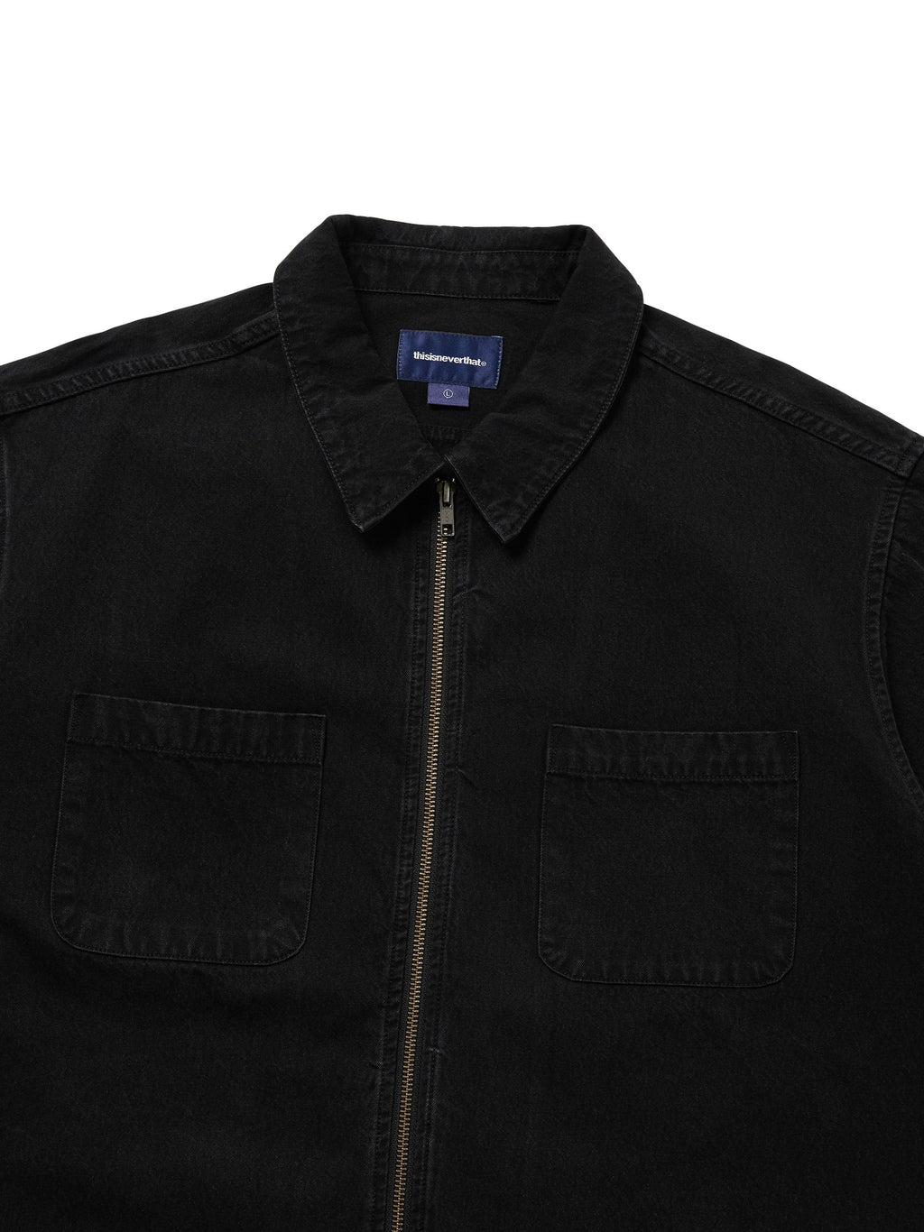 Washed Denim Zip Shirt