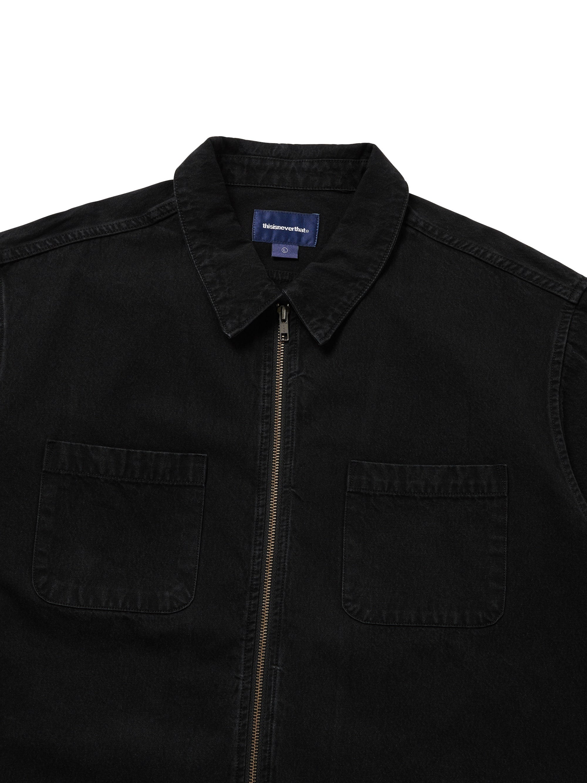 Washed Denim Zip Shirt
